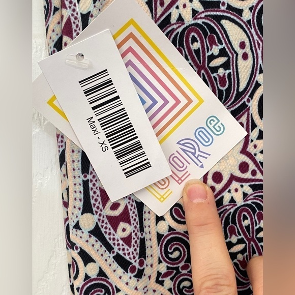 Lularoe Maxi Skirt Purple Cream Print XS - Picture 8 of 9